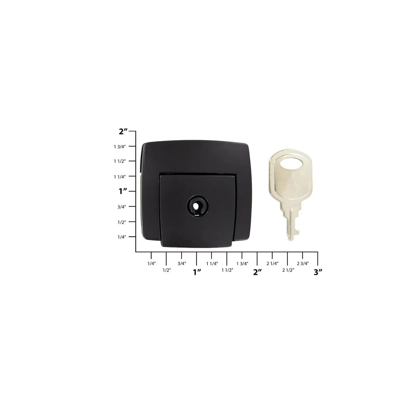 1 13/16" Black, Lock, Zinc Alloy, #L-1621-BLK