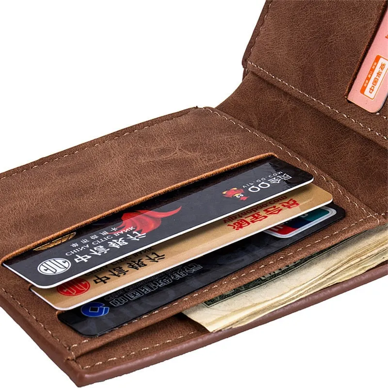2023 New Fashion PU Leather Men's Wallet With Coin Bag Zipper Small Money Purses Dollar Slim Purse New Design Money Wallet