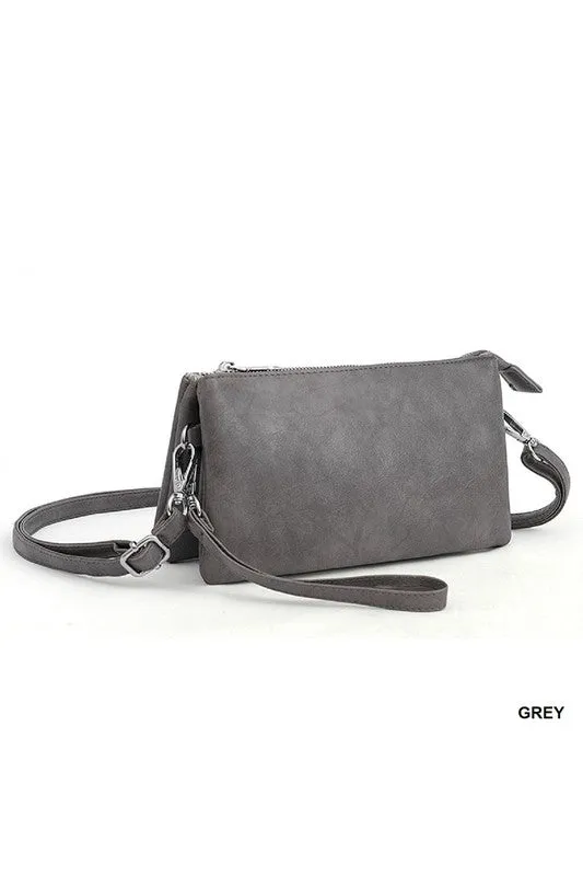 3 in 1 Vegan Leather Crossbody Clutch