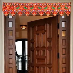 Ascension Designer Elephant Flower Traditional Art Handmade Big Door Bandarwal toran for Home Decor Hangings for DecorationToran for Main Big Door Size-49 Inch Multicolor (Pack of 1) (Design 4)
