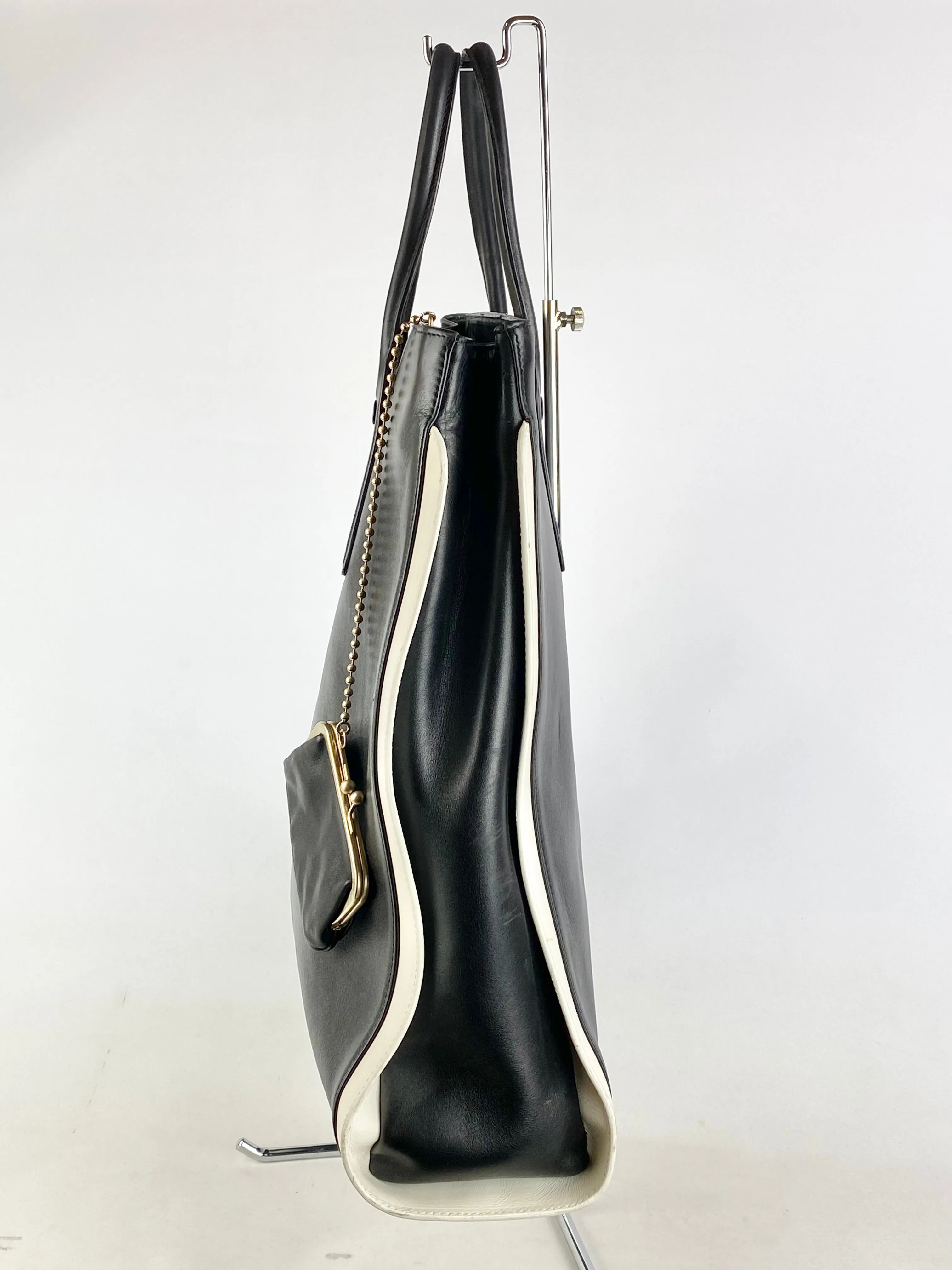 Bally Large Monochromatic Leather Tote Bag