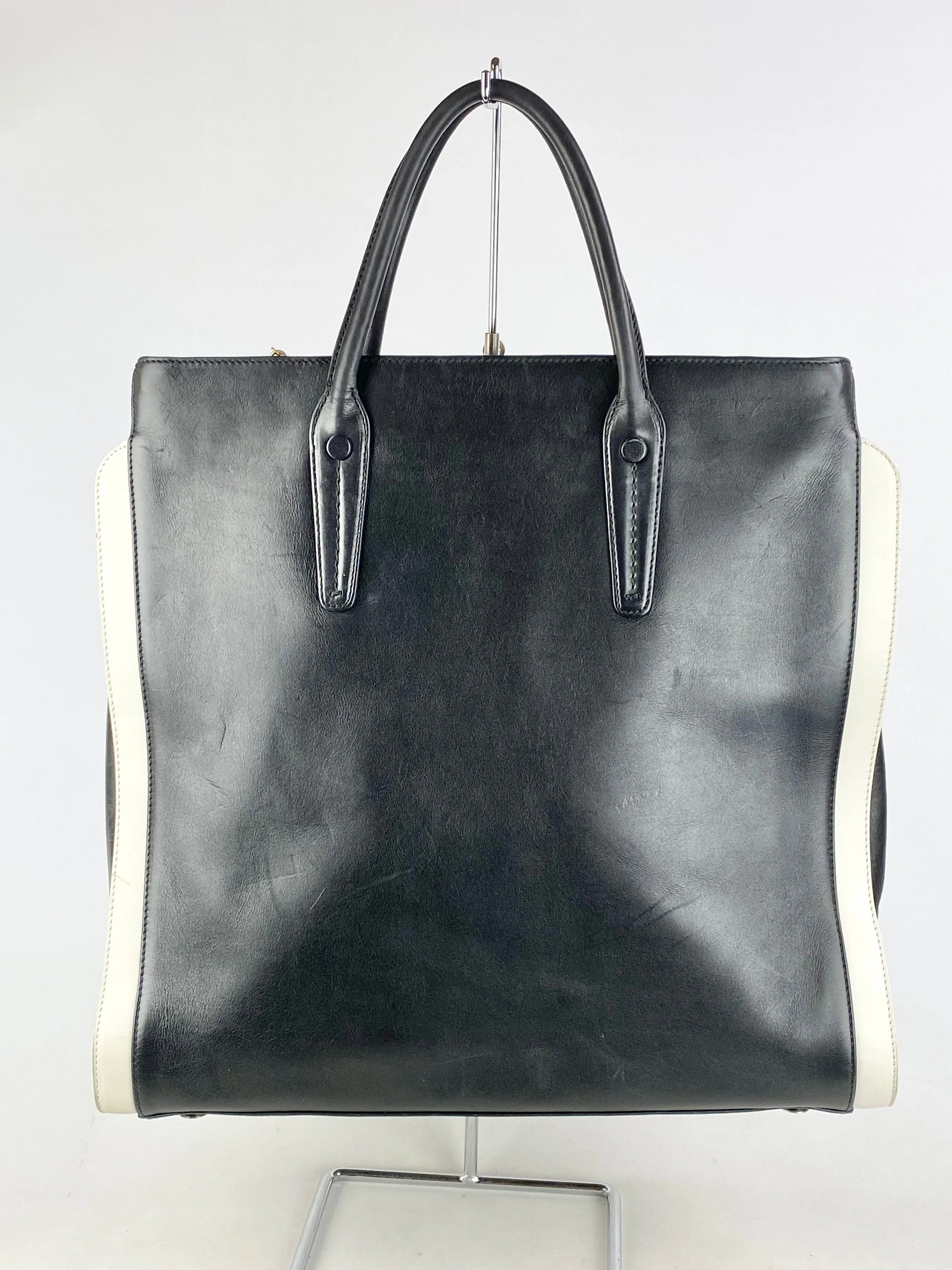 Bally Large Monochromatic Leather Tote Bag