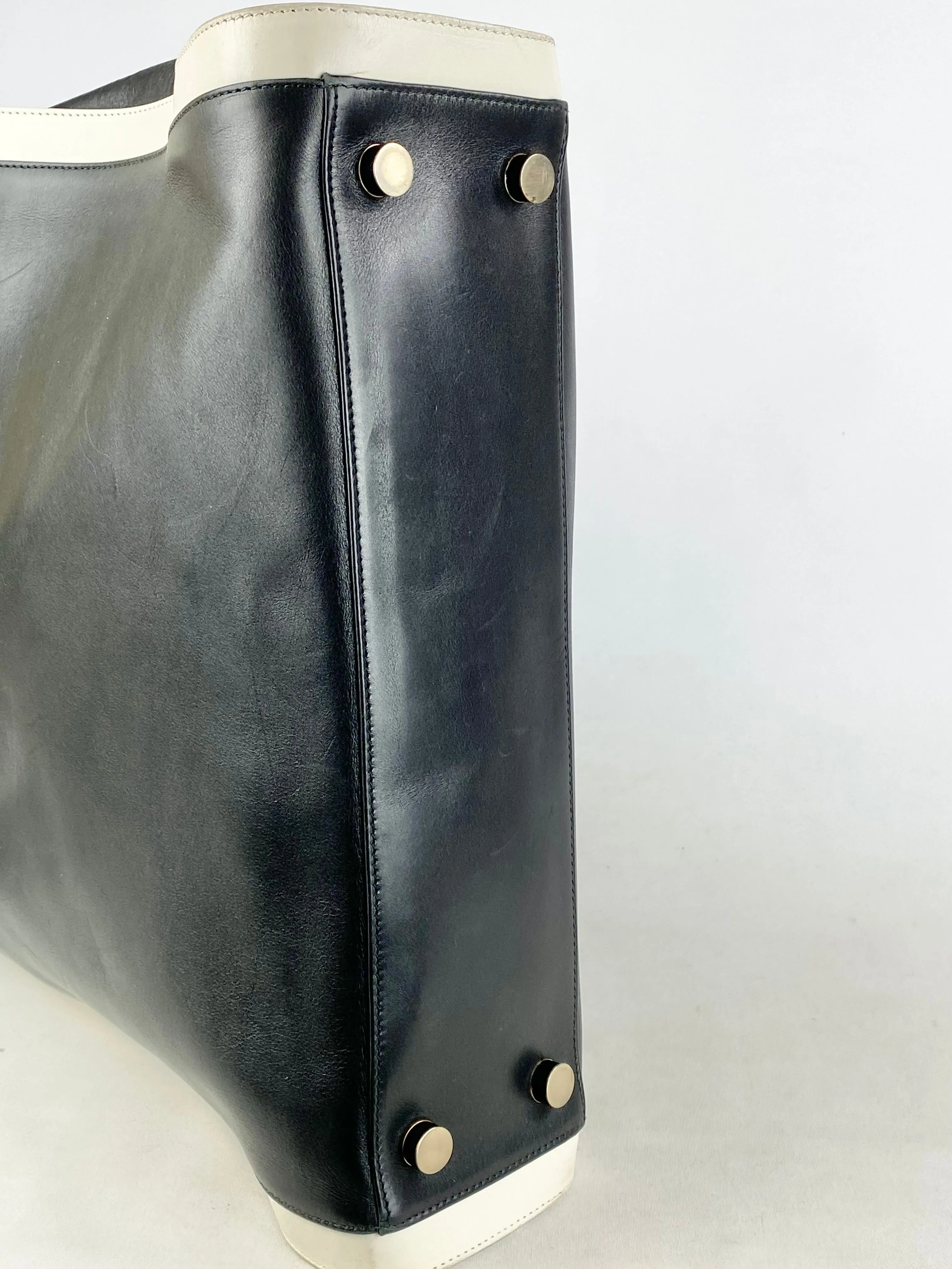 Bally Large Monochromatic Leather Tote Bag