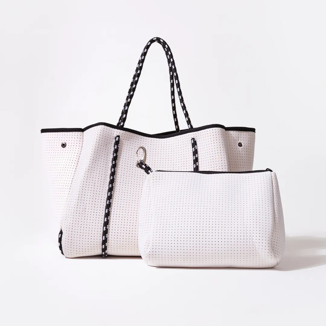 BASIC WHITE SET - EVERYDAY TOTE AND POUCH