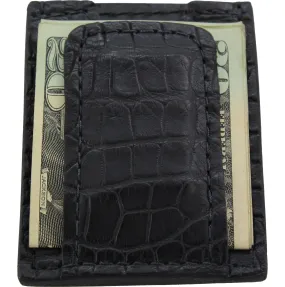 Black Alligator Money Clip Wallet With Credit Card Slots