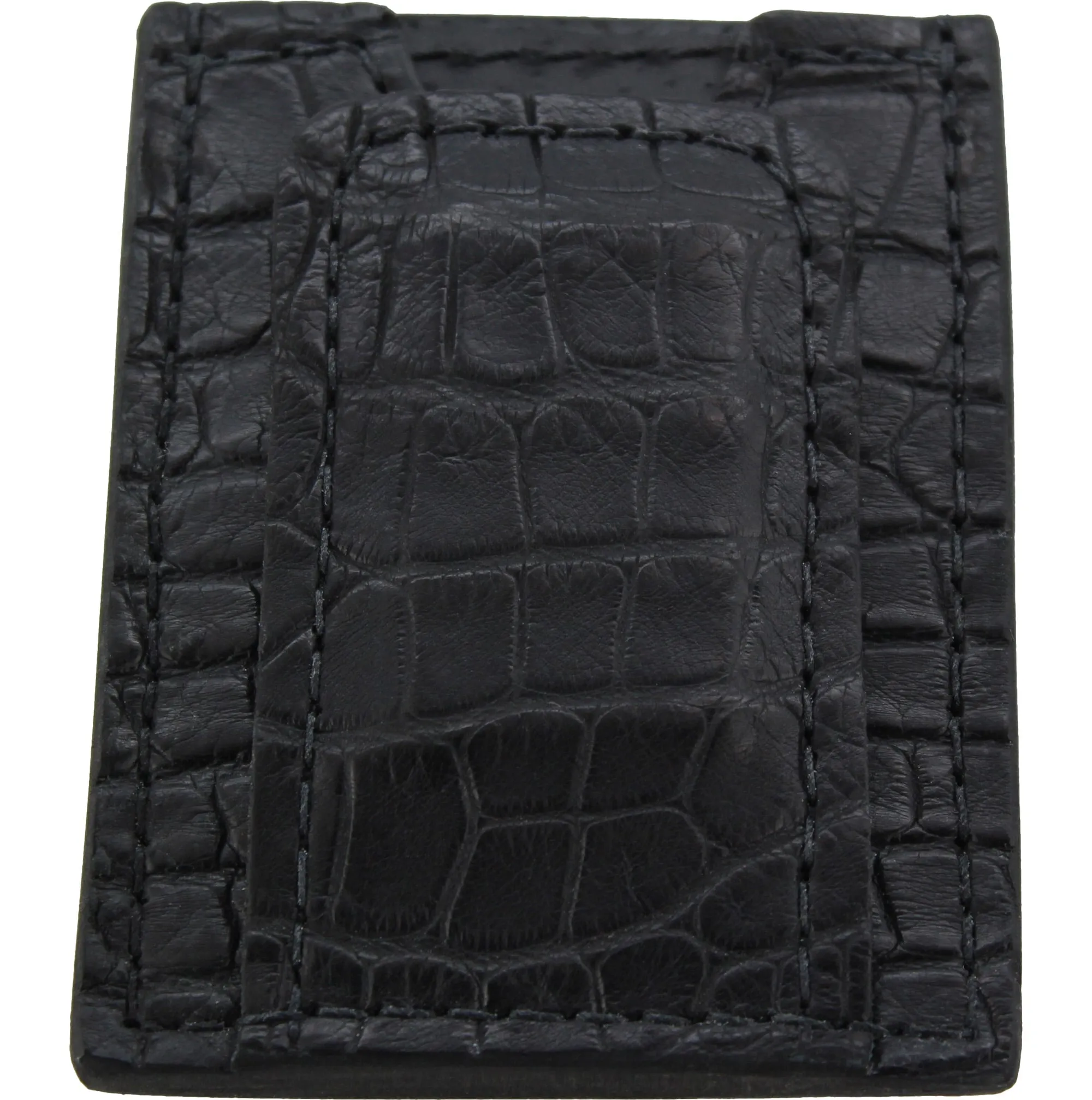 Black Alligator Money Clip Wallet With Credit Card Slots