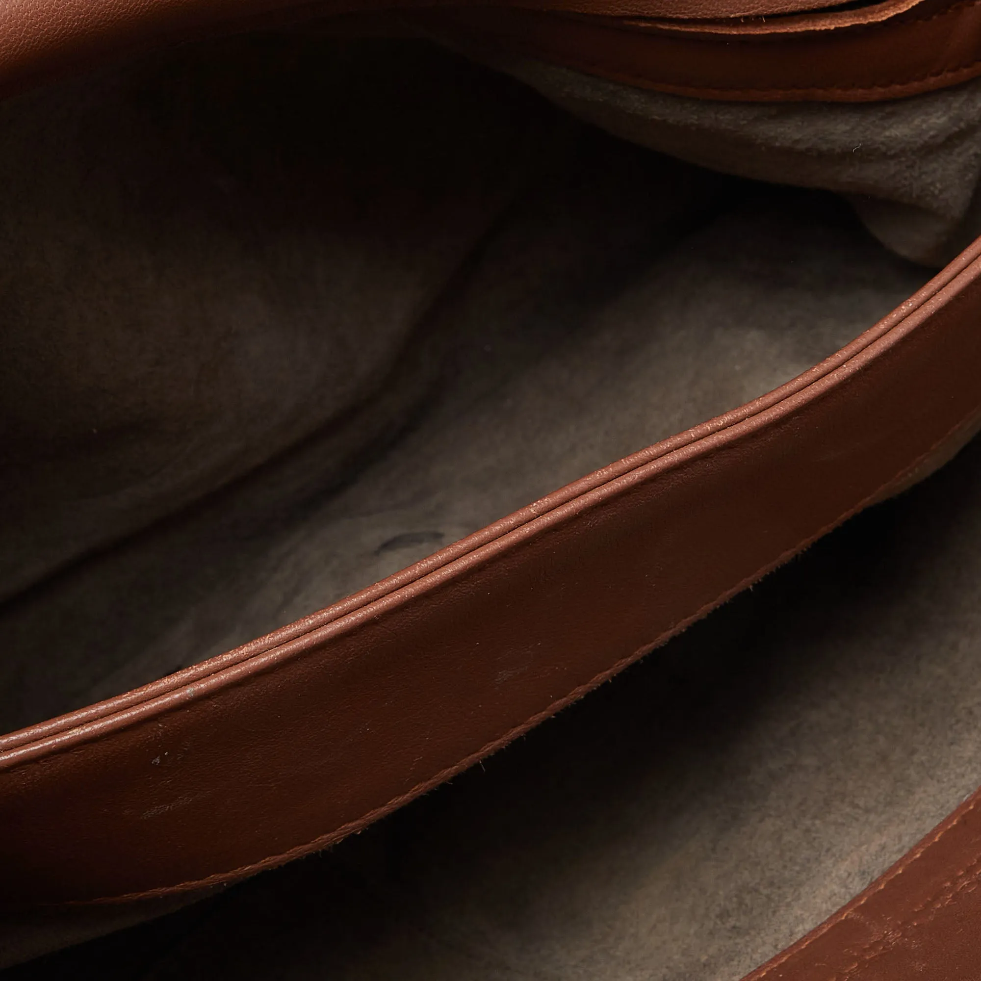 BOTTEGA VENETA Brown Intrecciato Leather Olimpia Shoulder Bag