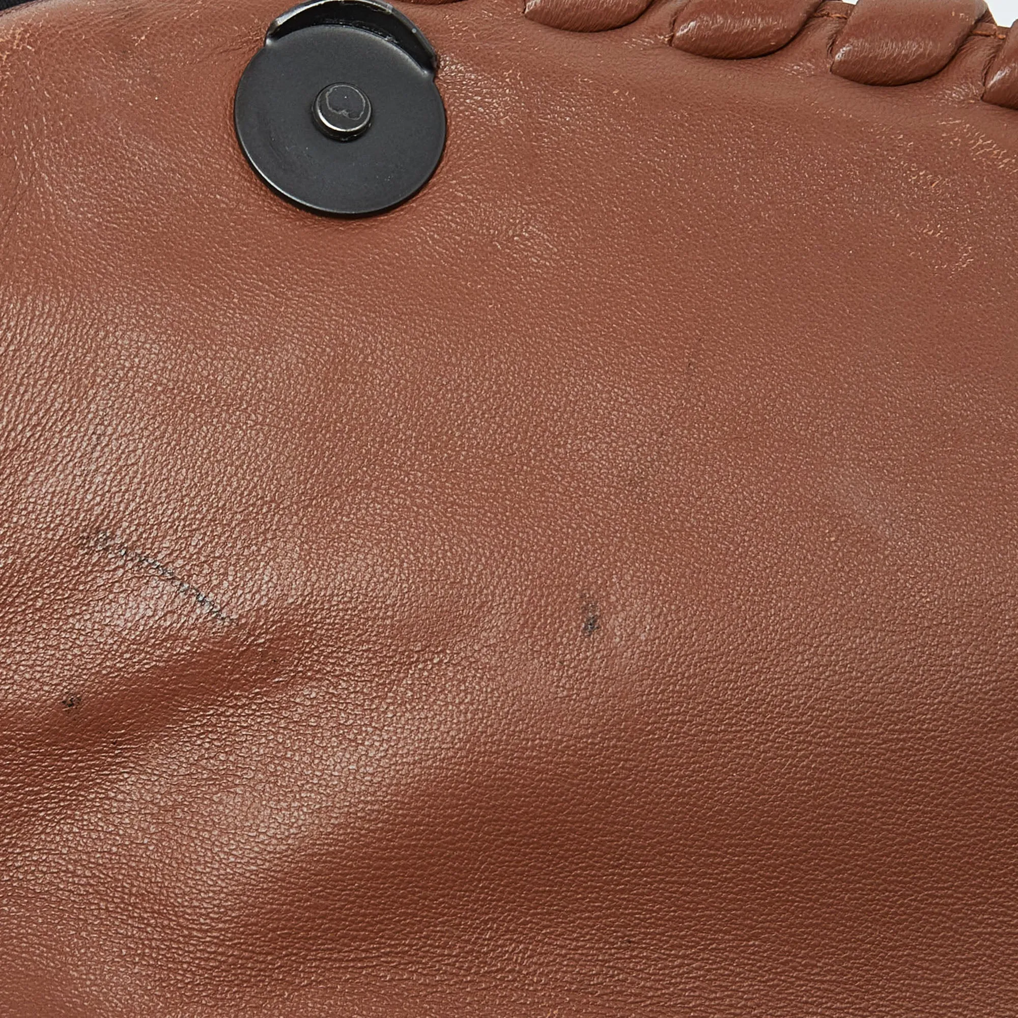 BOTTEGA VENETA Brown Intrecciato Leather Olimpia Shoulder Bag