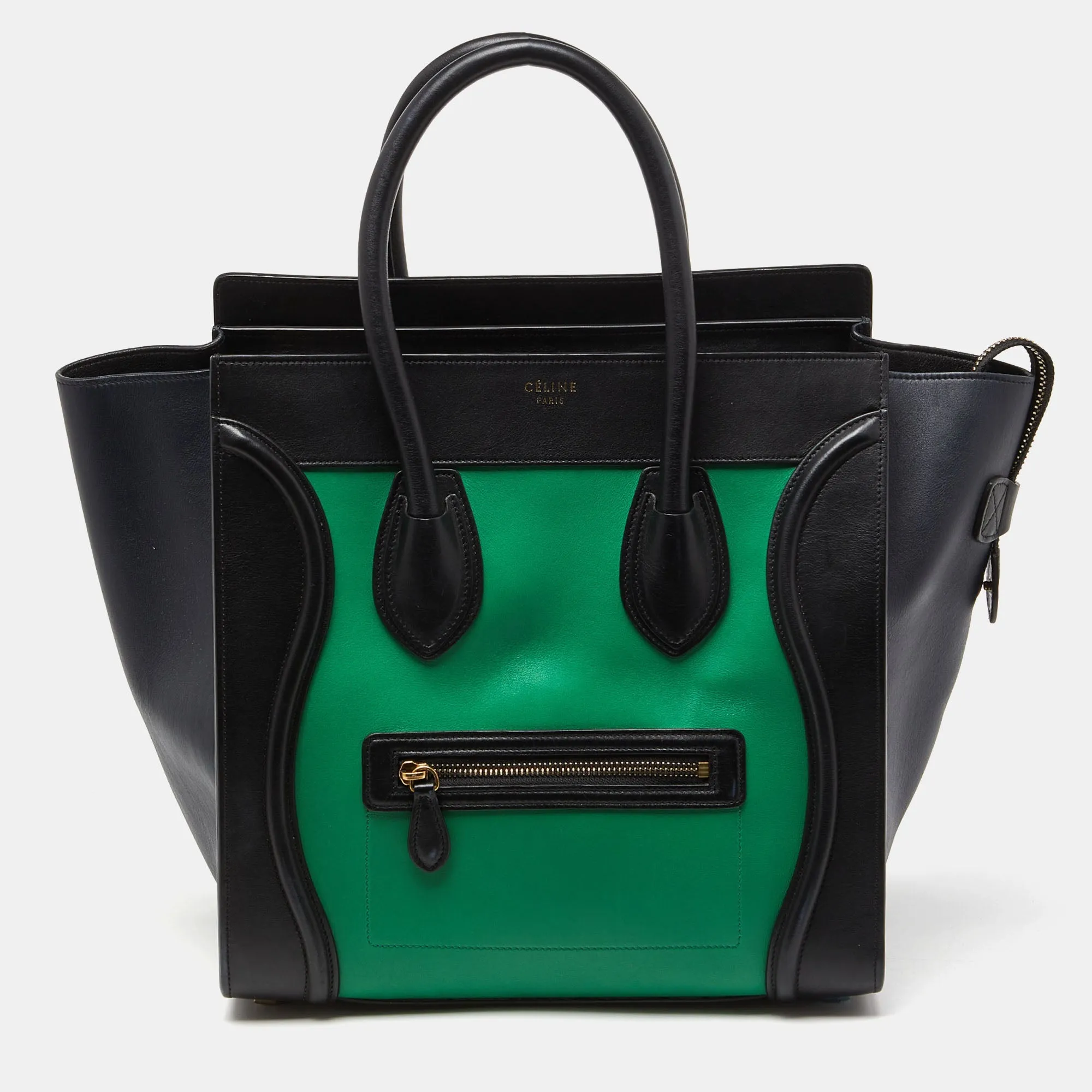 CELINE Tricolor Leather Mini Luggage Tote