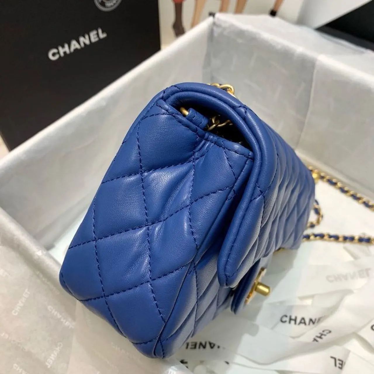 CHLFlap Bag With CHLBall On Strap Blue For Women, Women&#8217;s Handbags, Shoulder And Crossbody Bags 7.8in/20cm AS1787