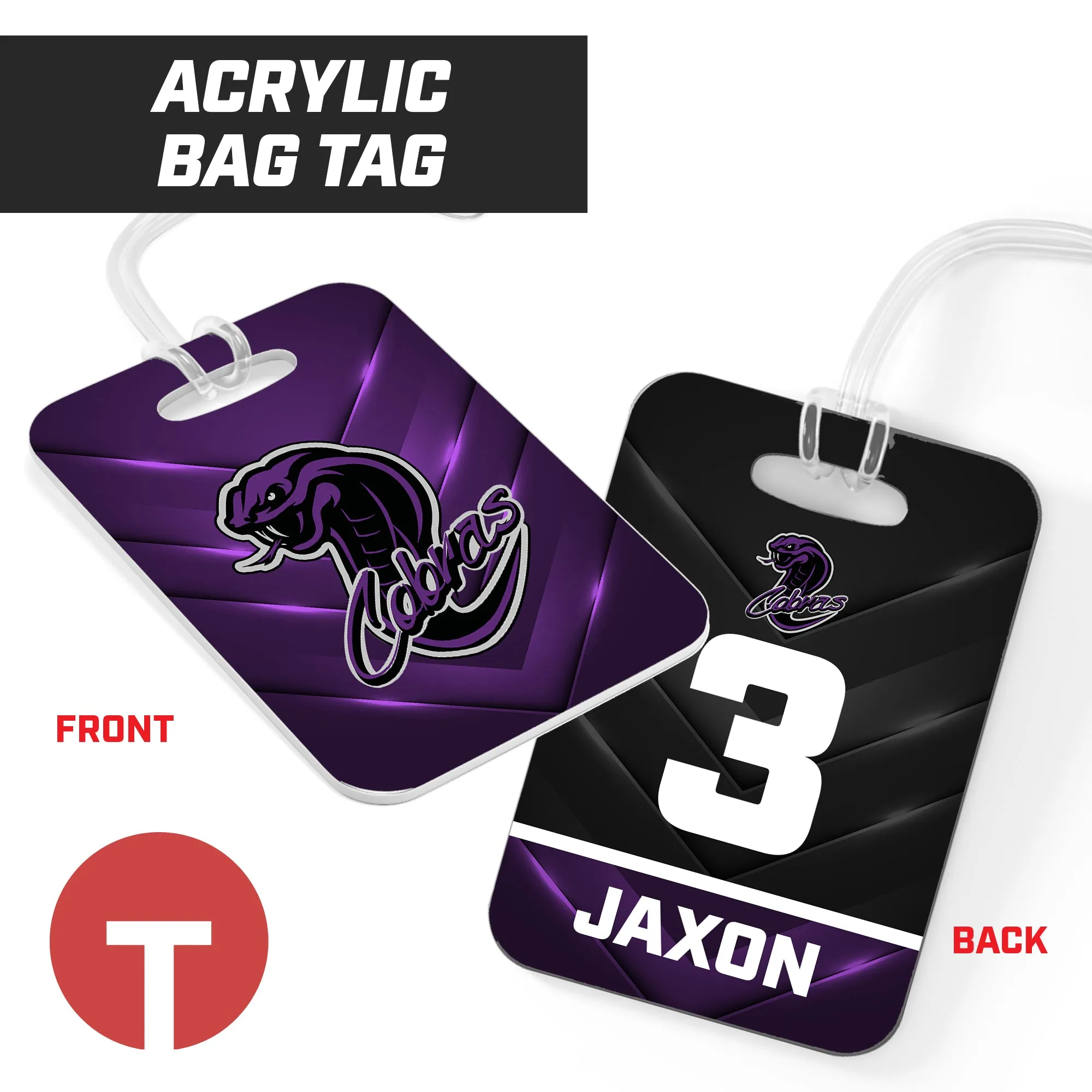 Cobras Softball - Hard Acrylic Bag Tag