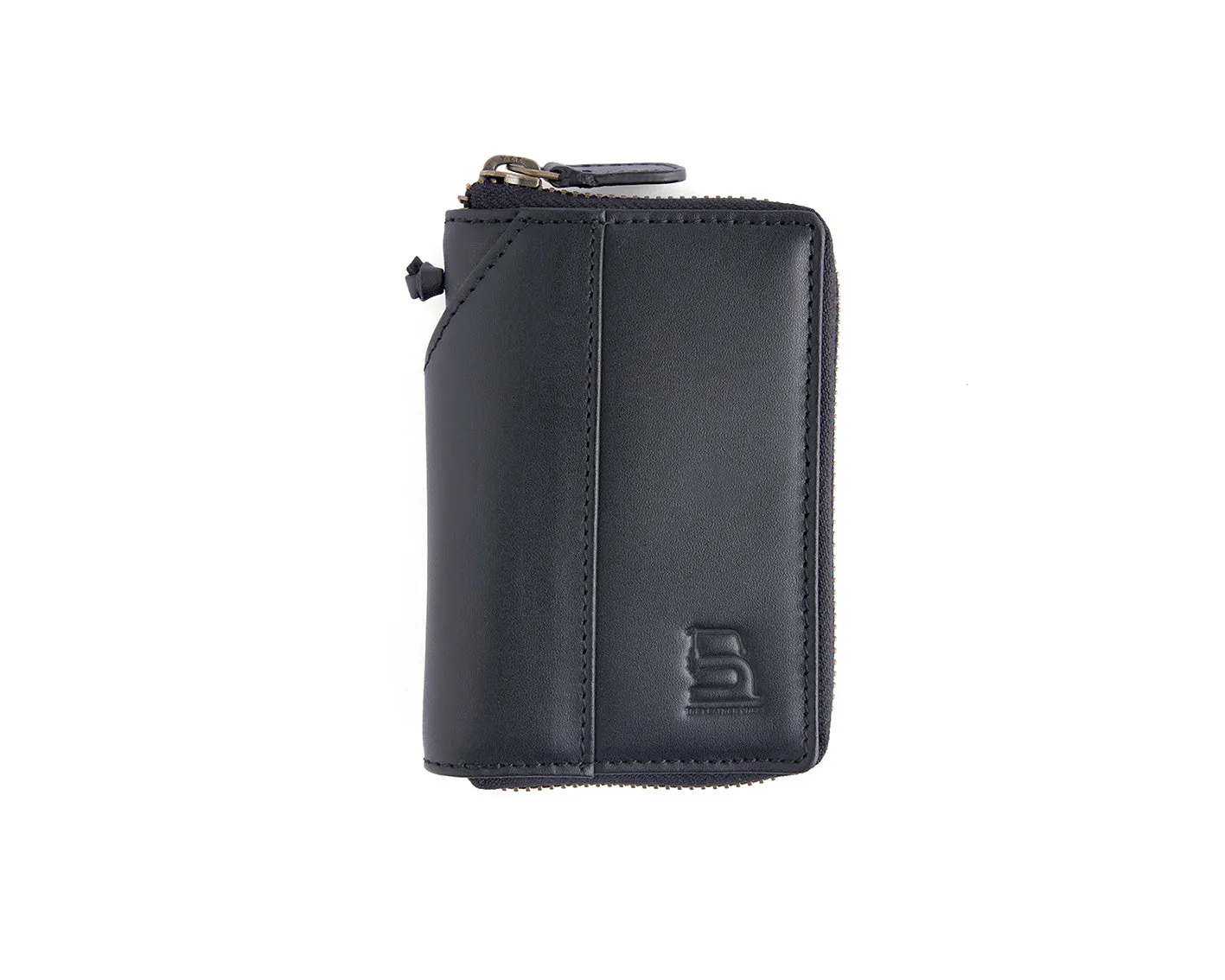 Compact Zipper Wallet - BLACK
