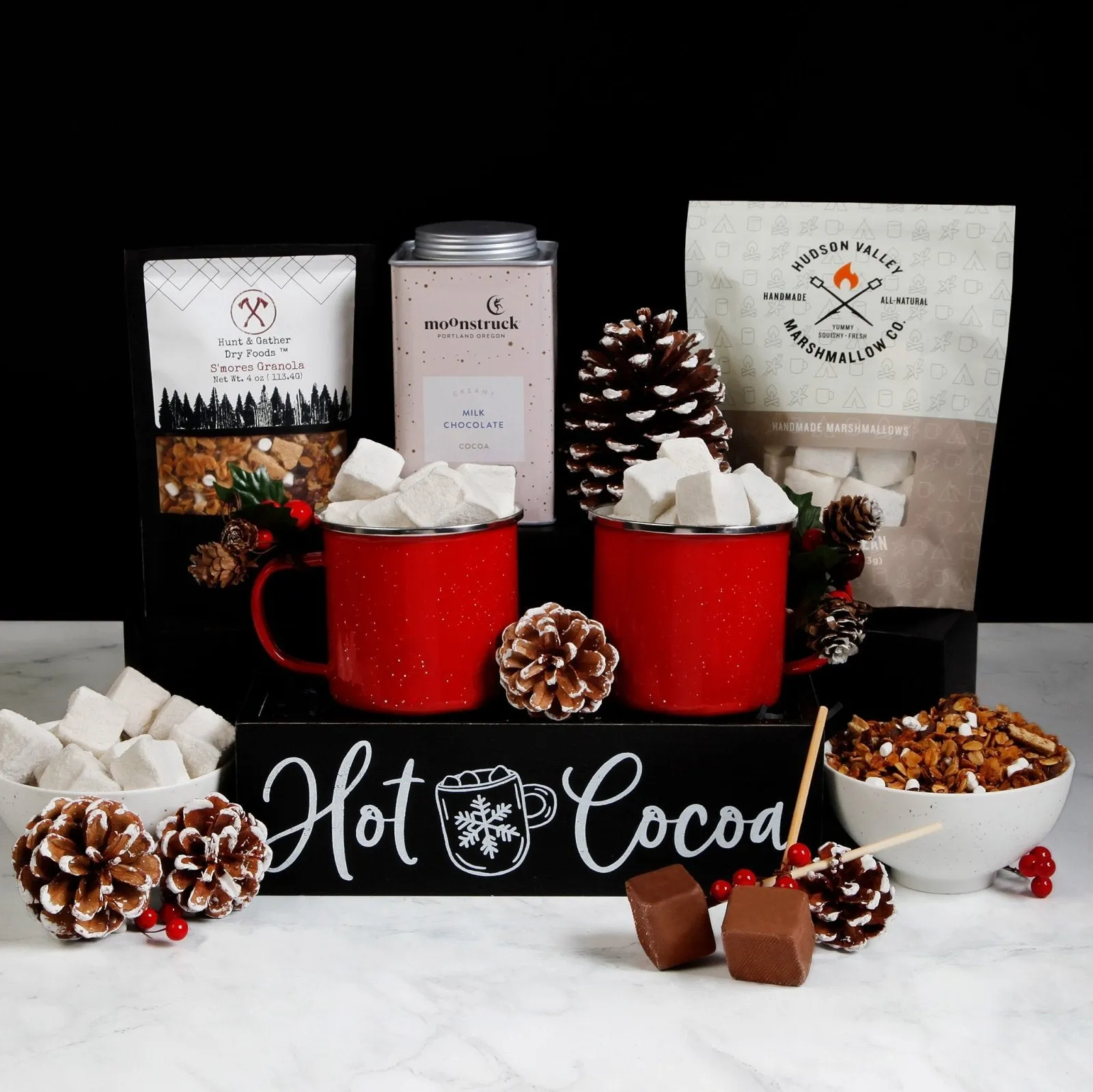 Cozy Campfire Hot Chocolate Gift Set with 2 Thermosteel Mugs