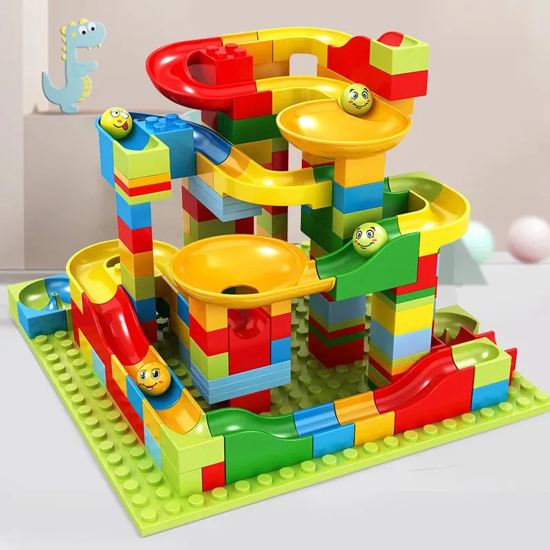 Creative Marble Race Track Building Set - 165/330pcs Fun Blocks