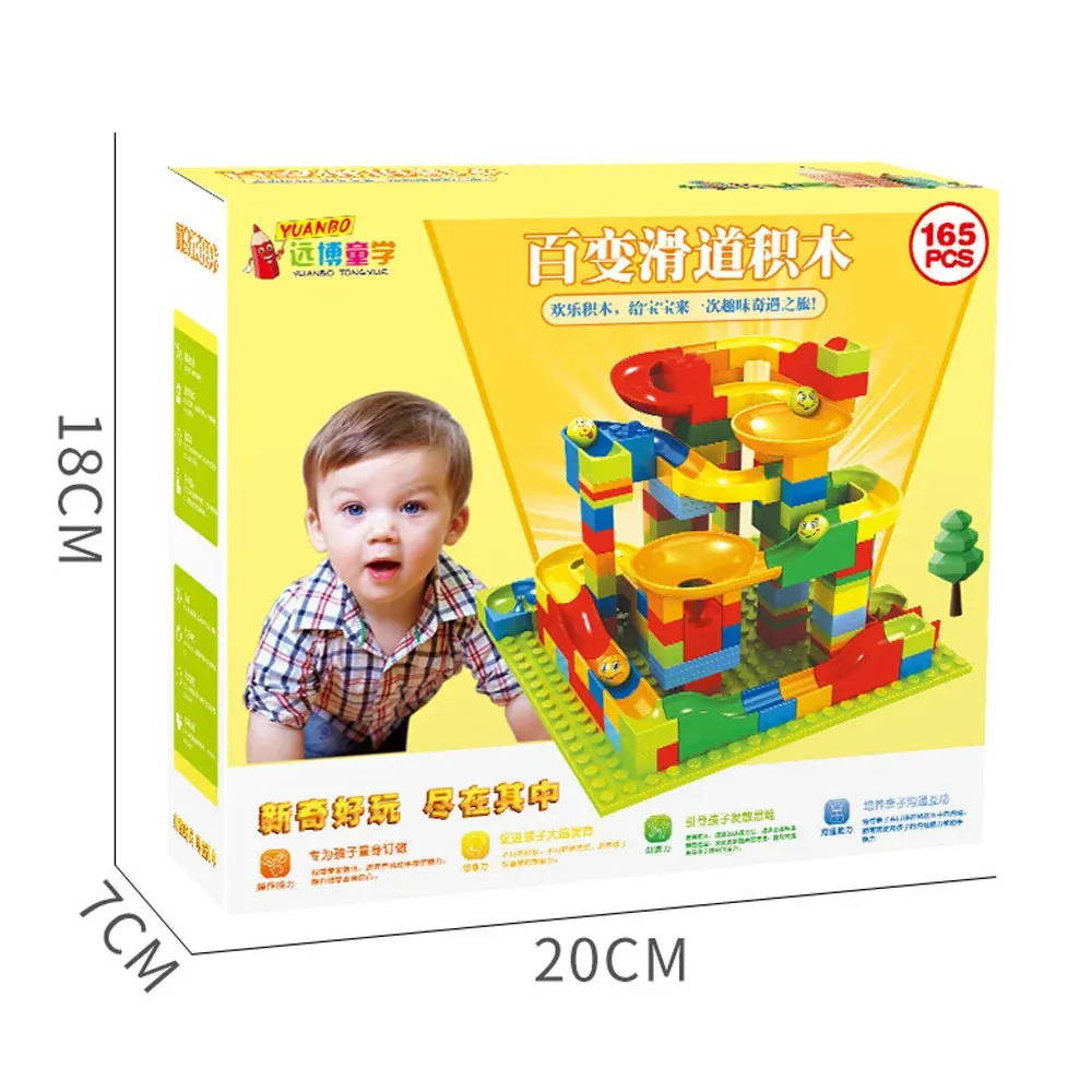 Creative Marble Race Track Building Set - 165/330pcs Fun Blocks