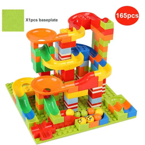 Creative Marble Race Track Building Set - 165/330pcs Fun Blocks