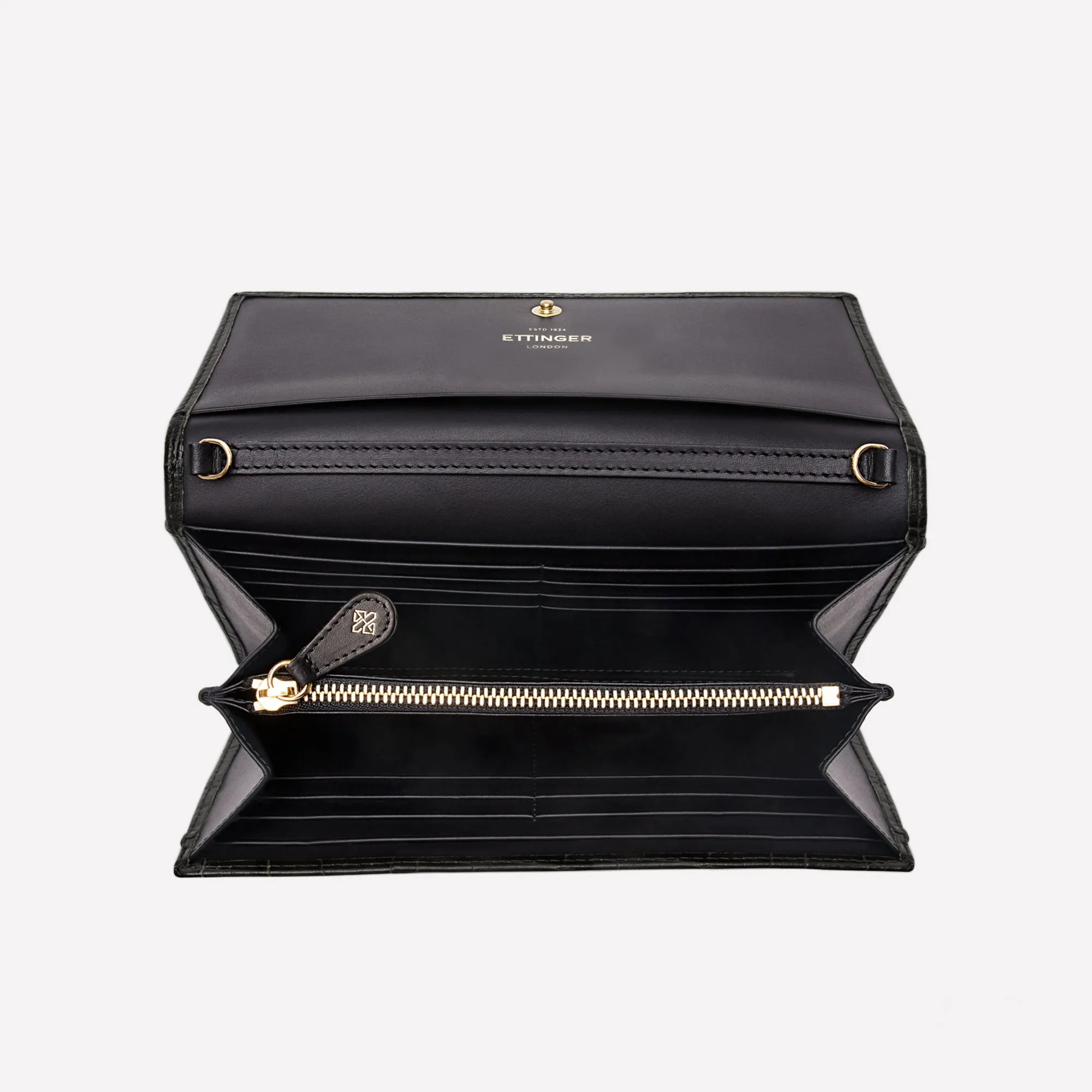 Croco Large Flap-Over Purse