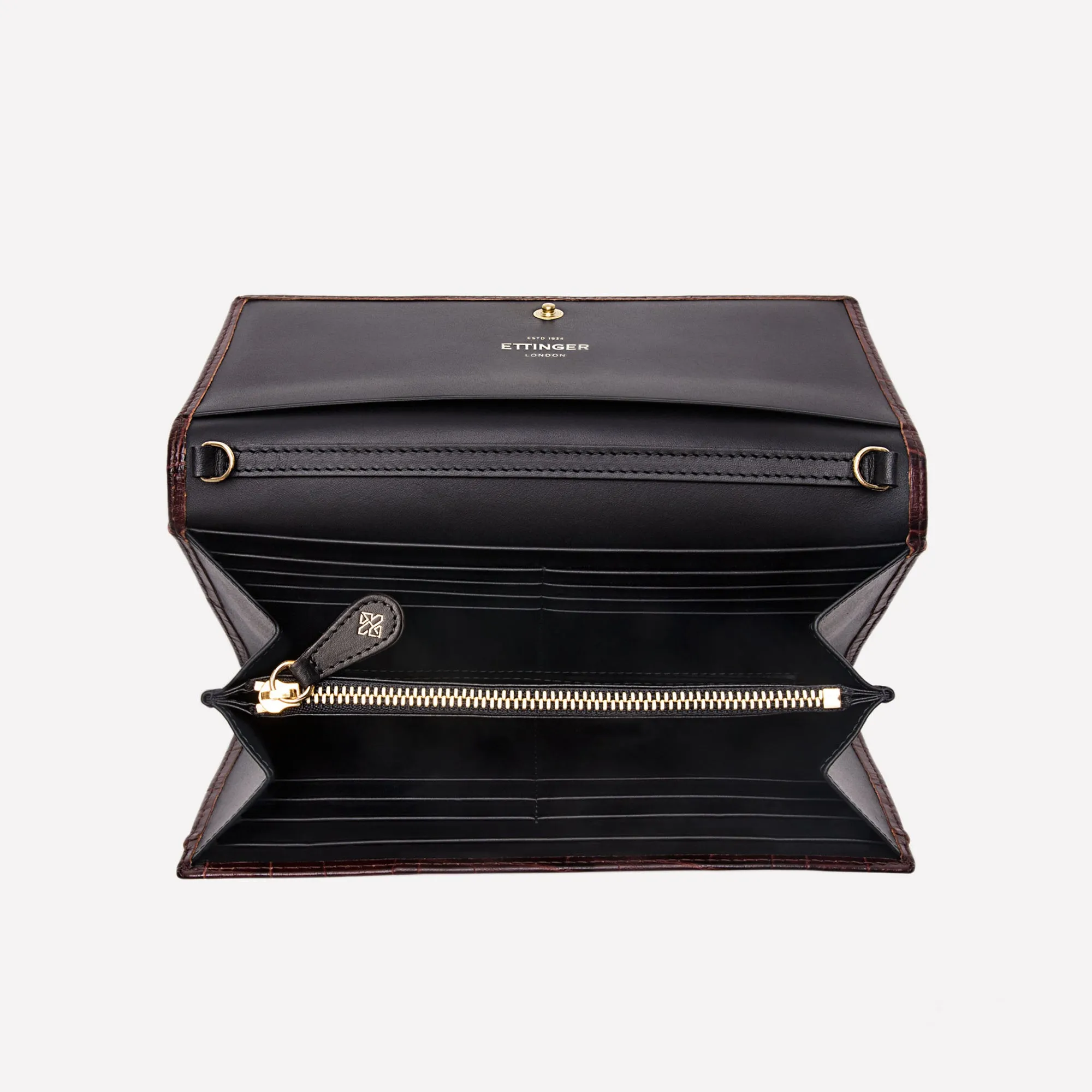Croco Large Flap-Over Purse