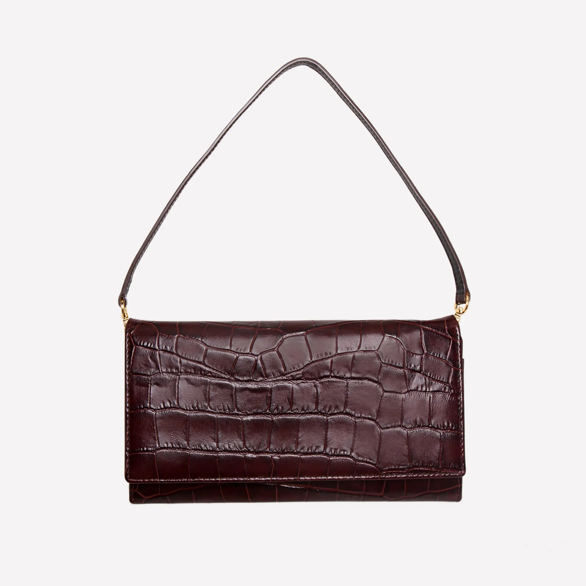 Croco Large Flap-Over Purse