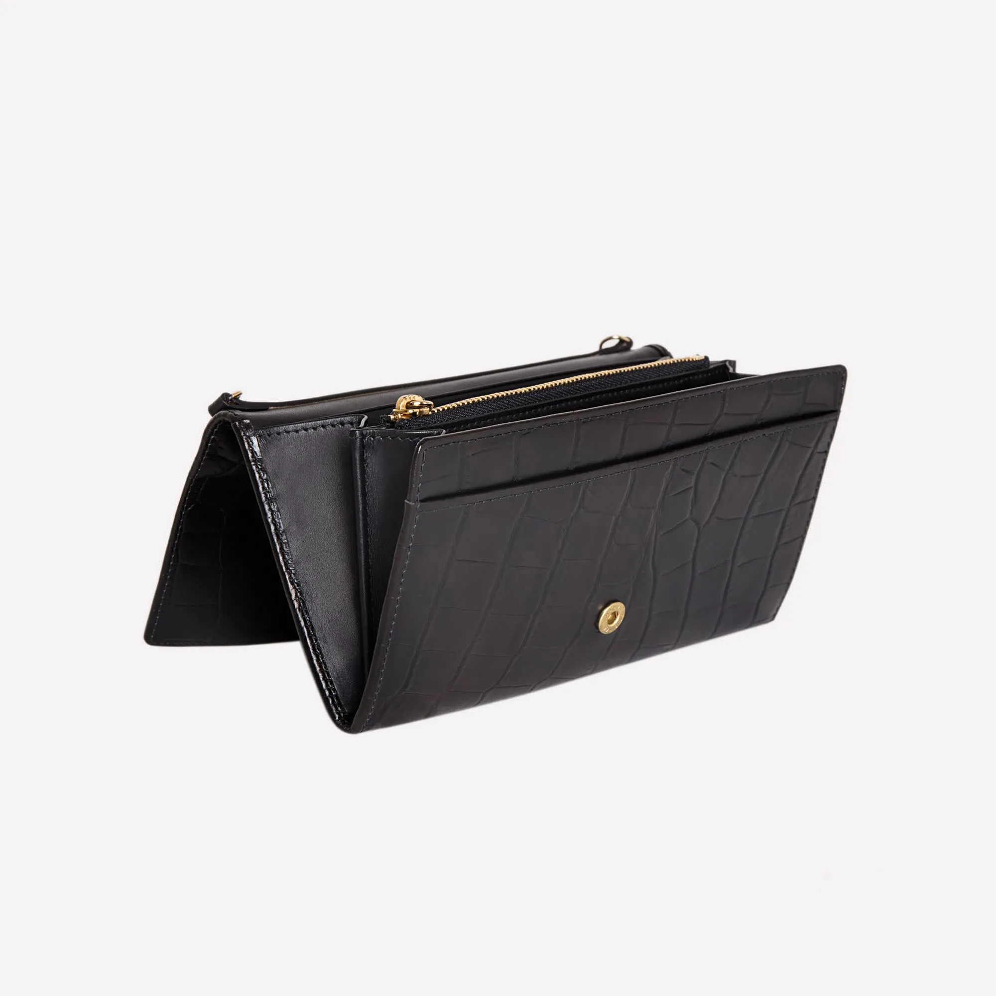 Croco Large Flap-Over Purse