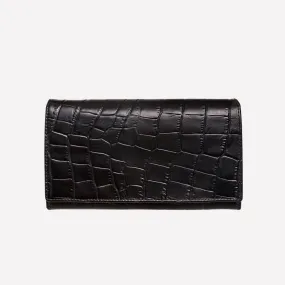 Croco Large Flap-Over Purse