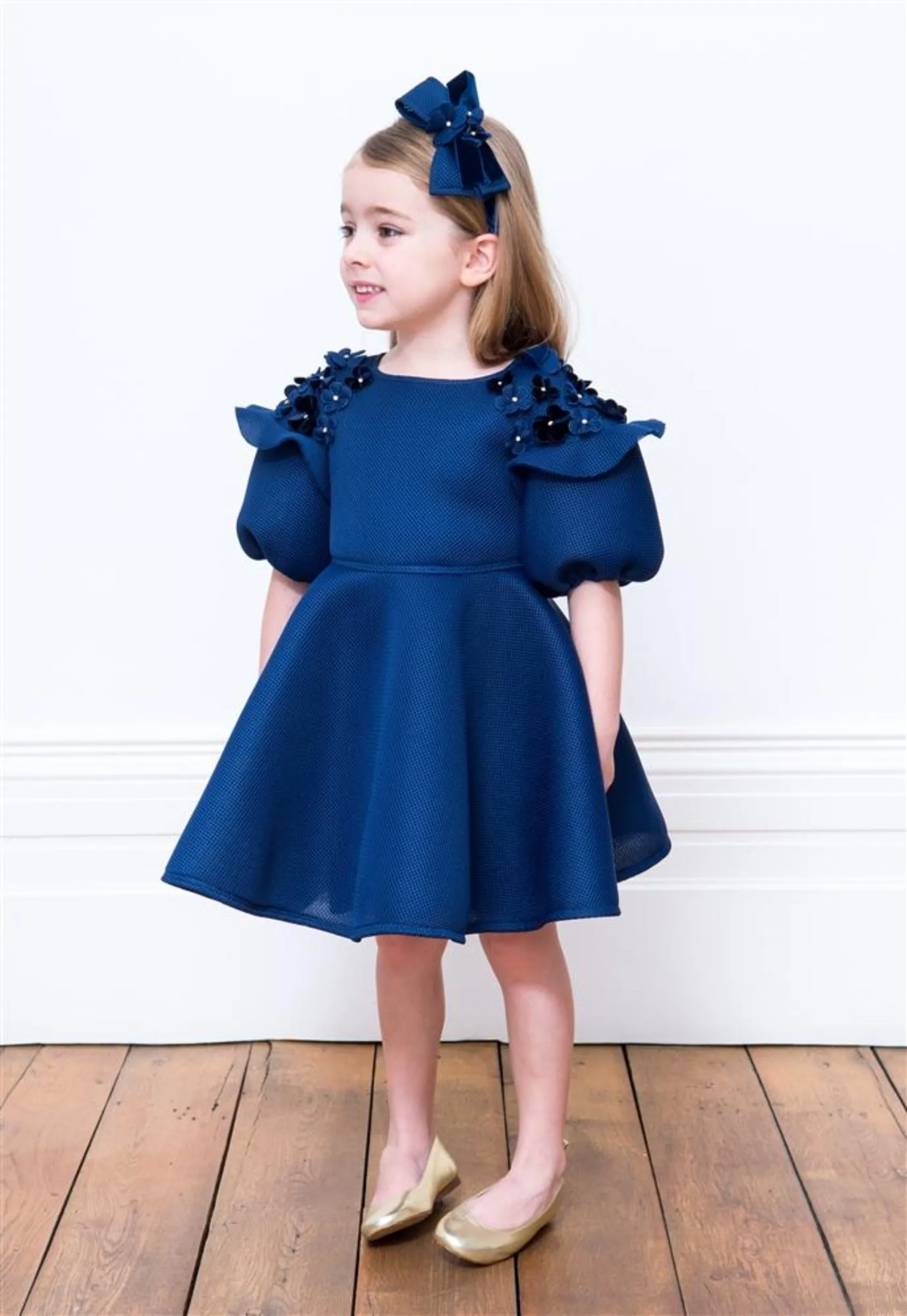 David Charles London Navy Flower Dress