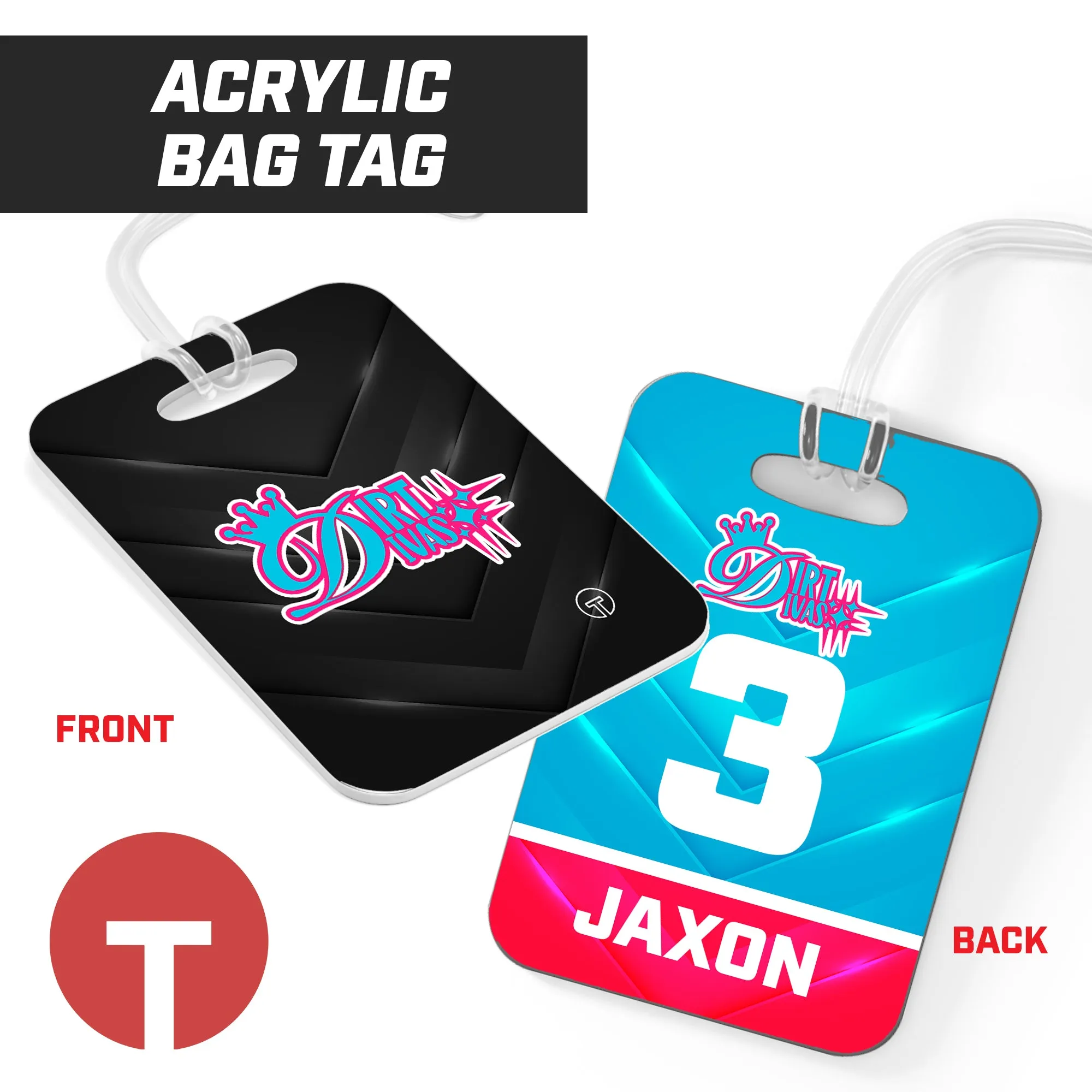 Dirt Divas - Hard Acrylic Bag Tag