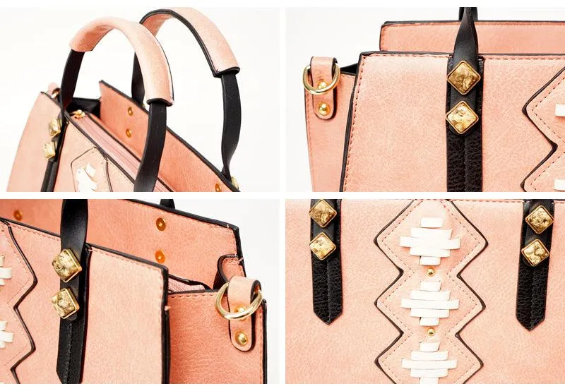 Fashionable Women Designer Leather Pink Bag