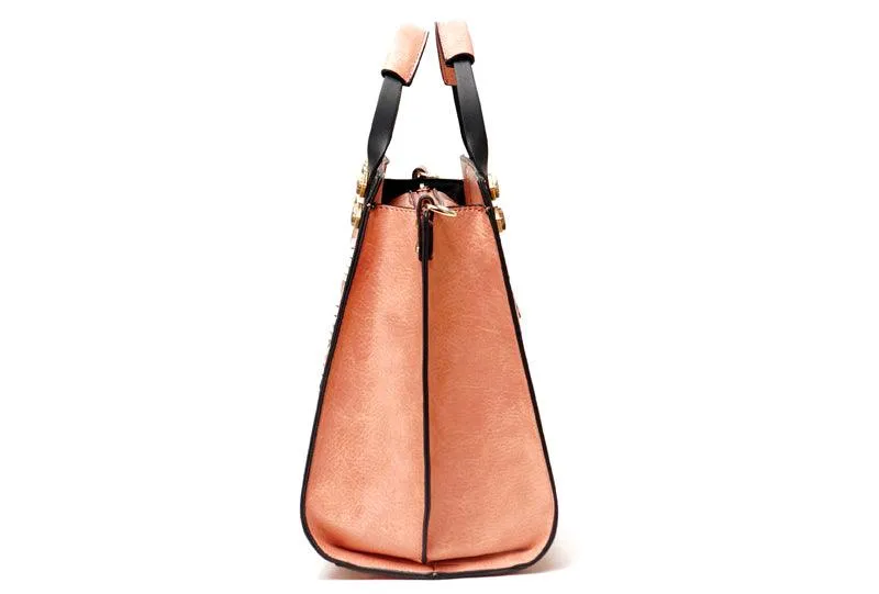 Fashionable Women Designer Leather Pink Bag