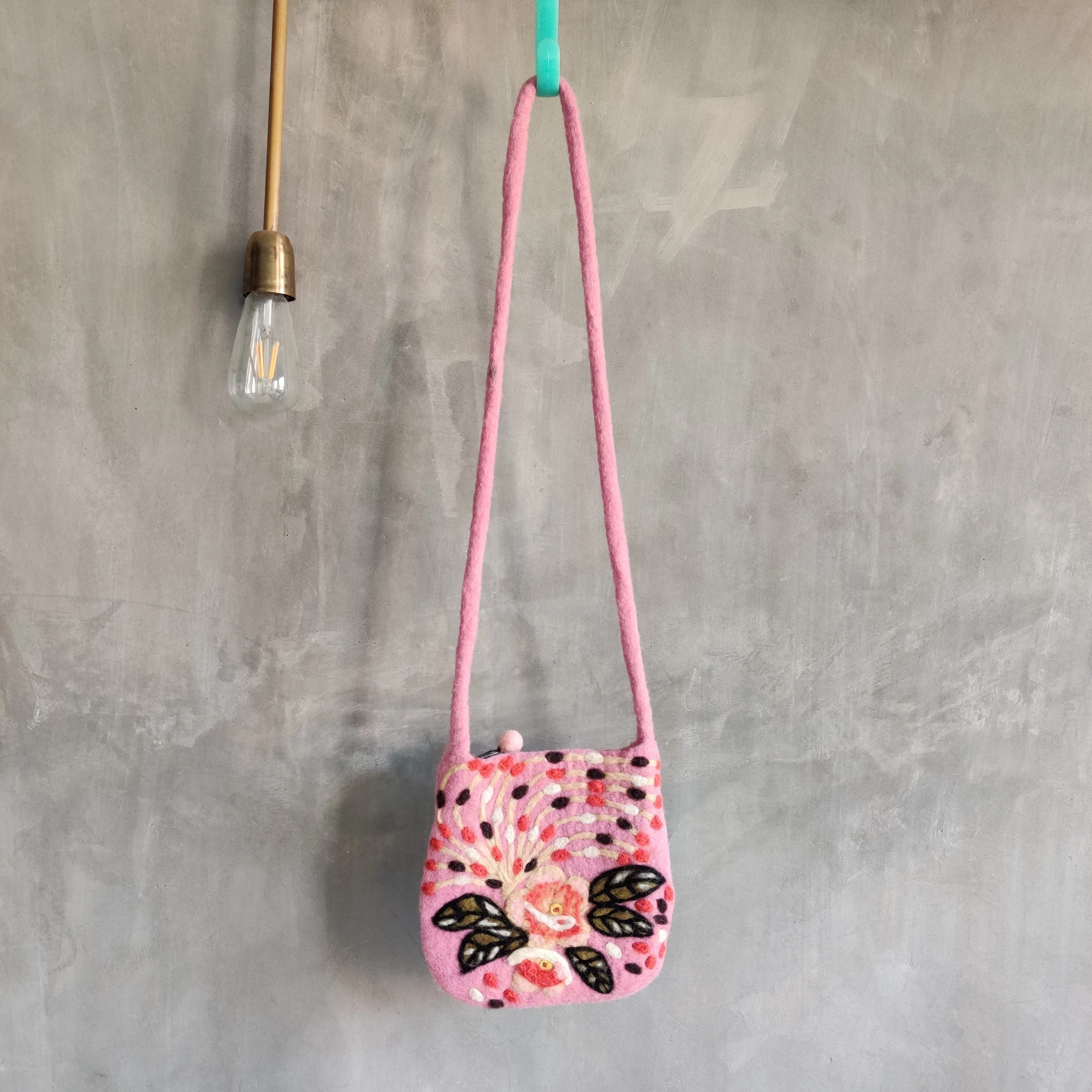 Flower Embroidered Sling Bag