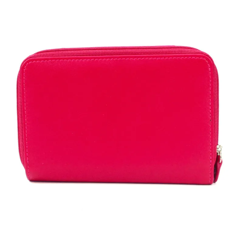 Genuine Soft Leather Purse RFID protection Hot Pink