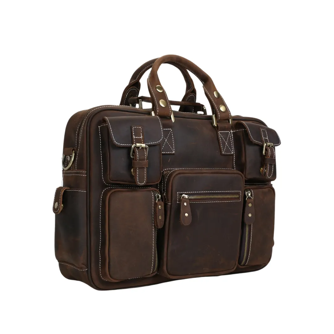 Handmade Vintage Large Genuine Leather Organizer Bag