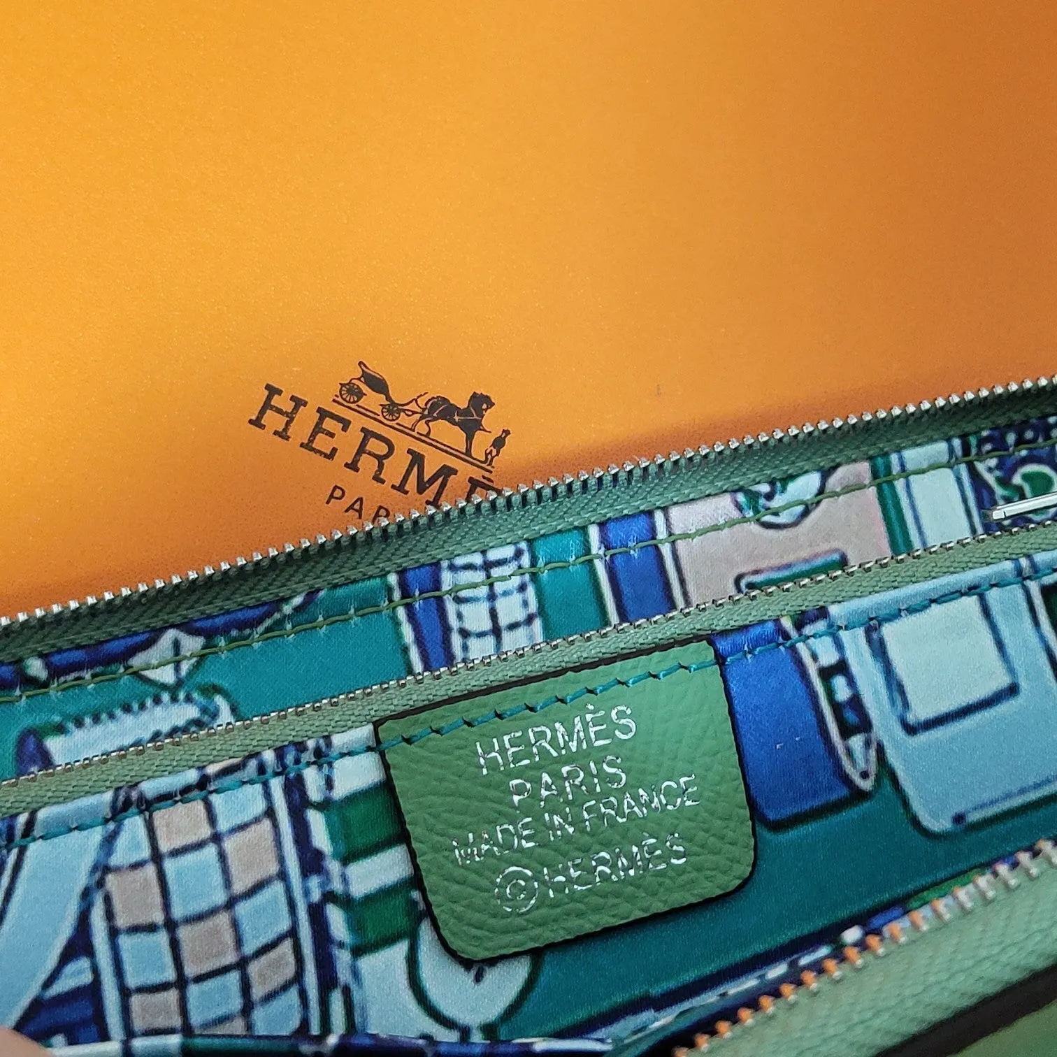 HM Zipper Wallet 20 Green Epsom