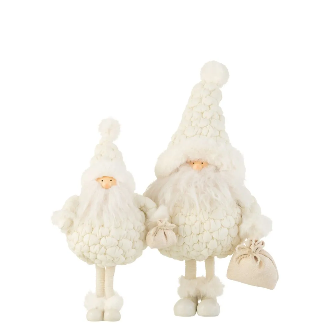 J-Line Standing Santa With Gift Bag White Small