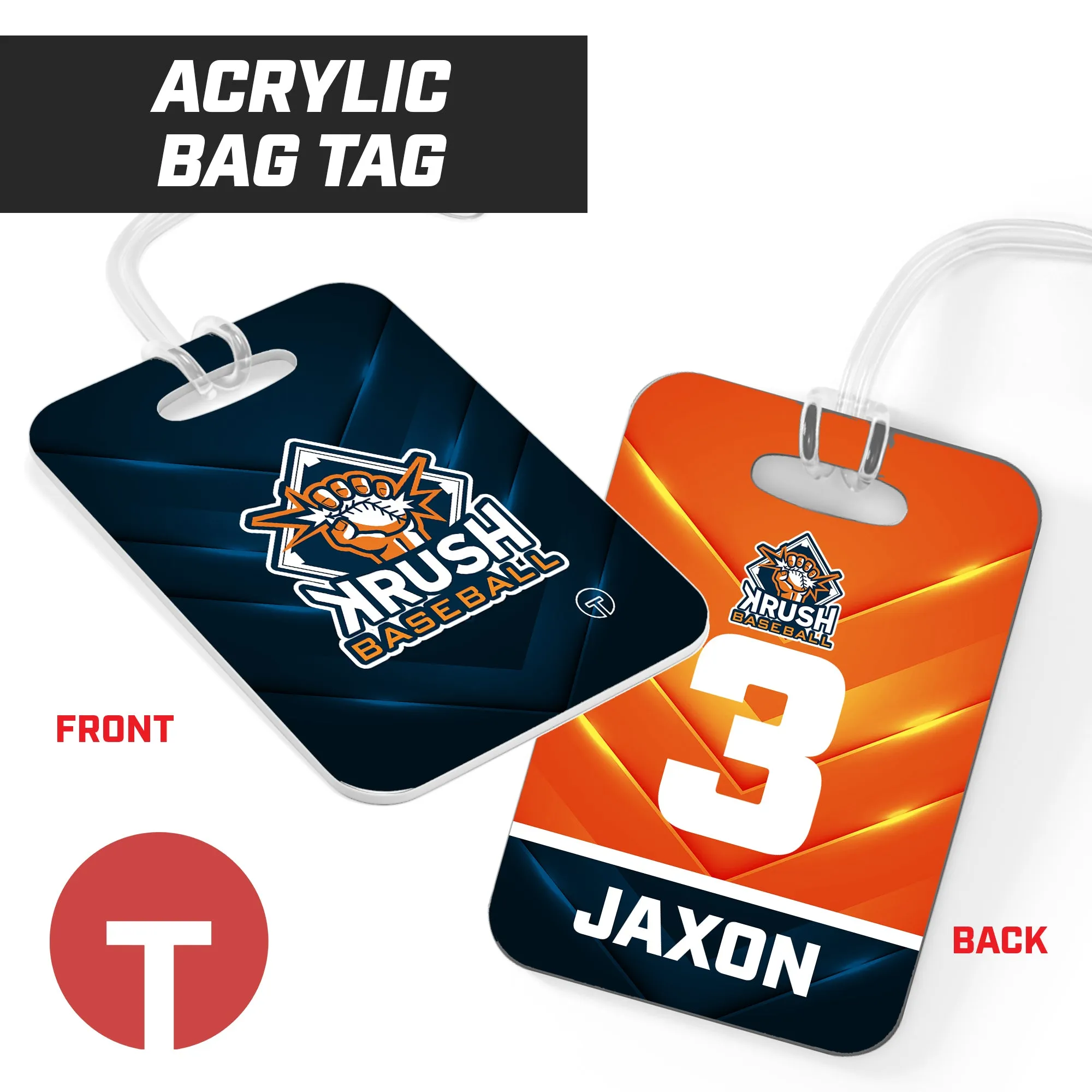 Krush Baseball - Hard Acrylic Bag Tag