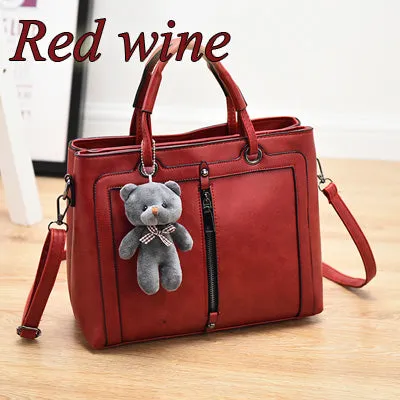 Luxury Women Leather Handbag Red Retro Vintage Bag Designer Handbags High Quality Famous Brand Tote Shoulder Ladies Hand Bag 703