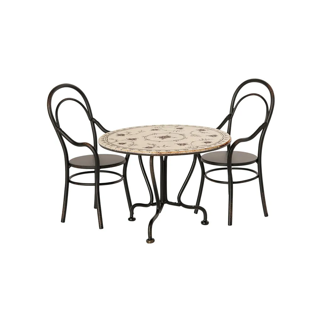 Maileg Dining Table Set with 2 Chairs, Mini