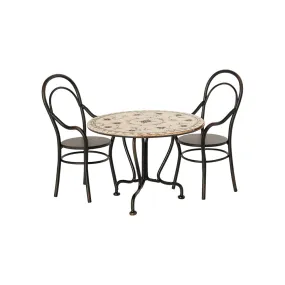 Maileg Dining Table Set with 2 Chairs, Mini