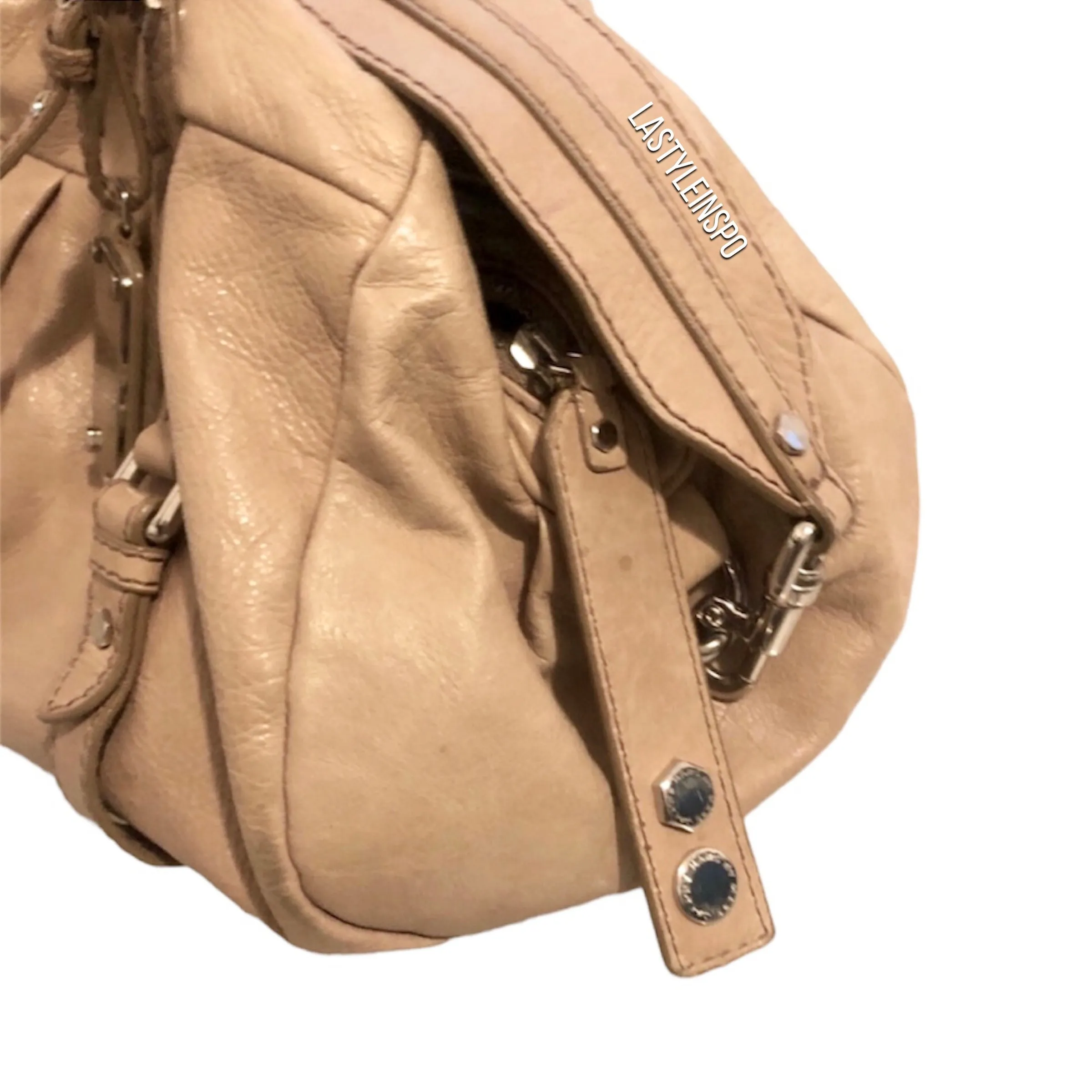 Marc by Marc Jacobs Classic Q Leather Satchel Bag Purse Taupe