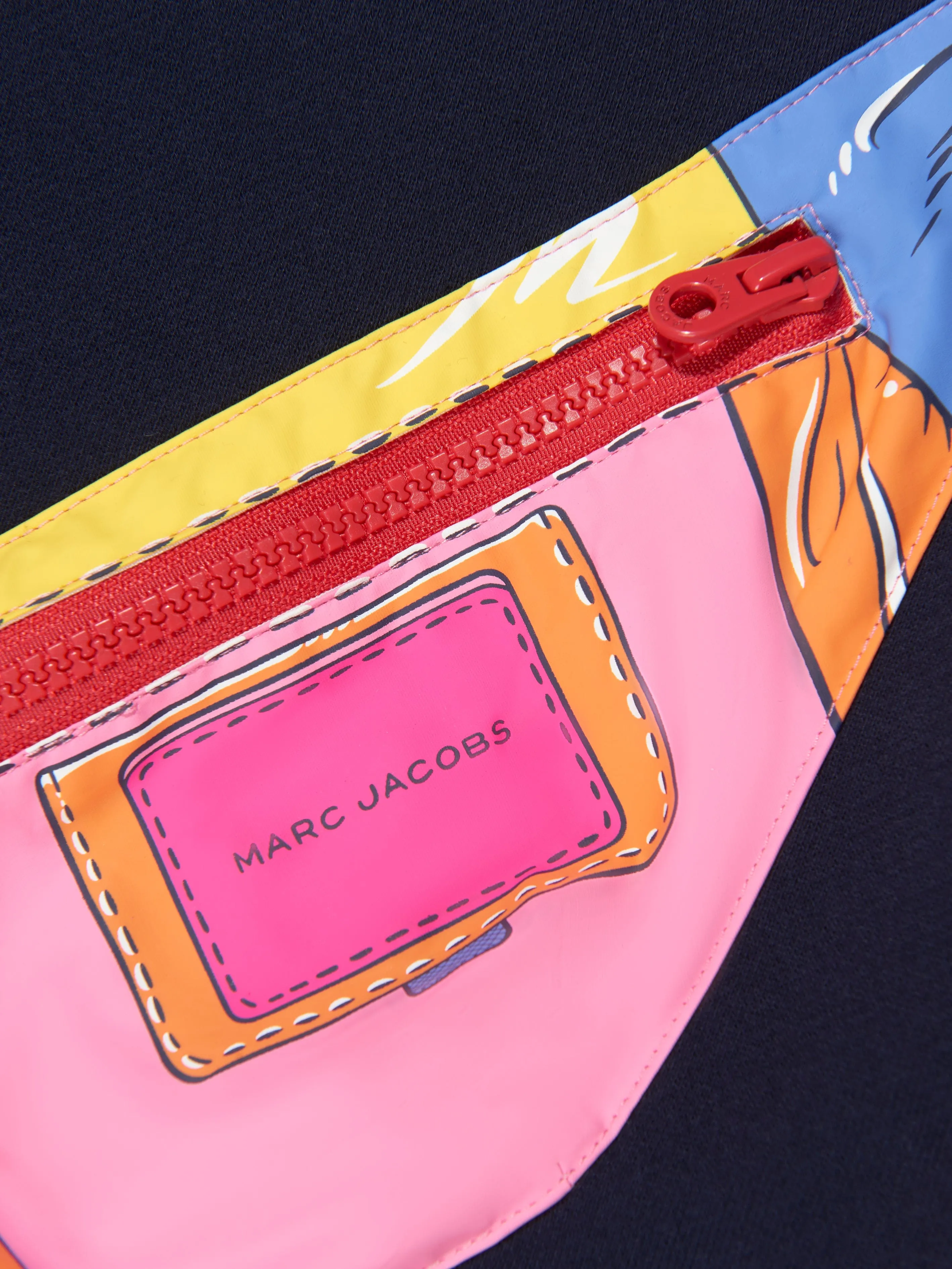 MARC JACOBS Girls Belt Bag Print Sweatshirt in Navy