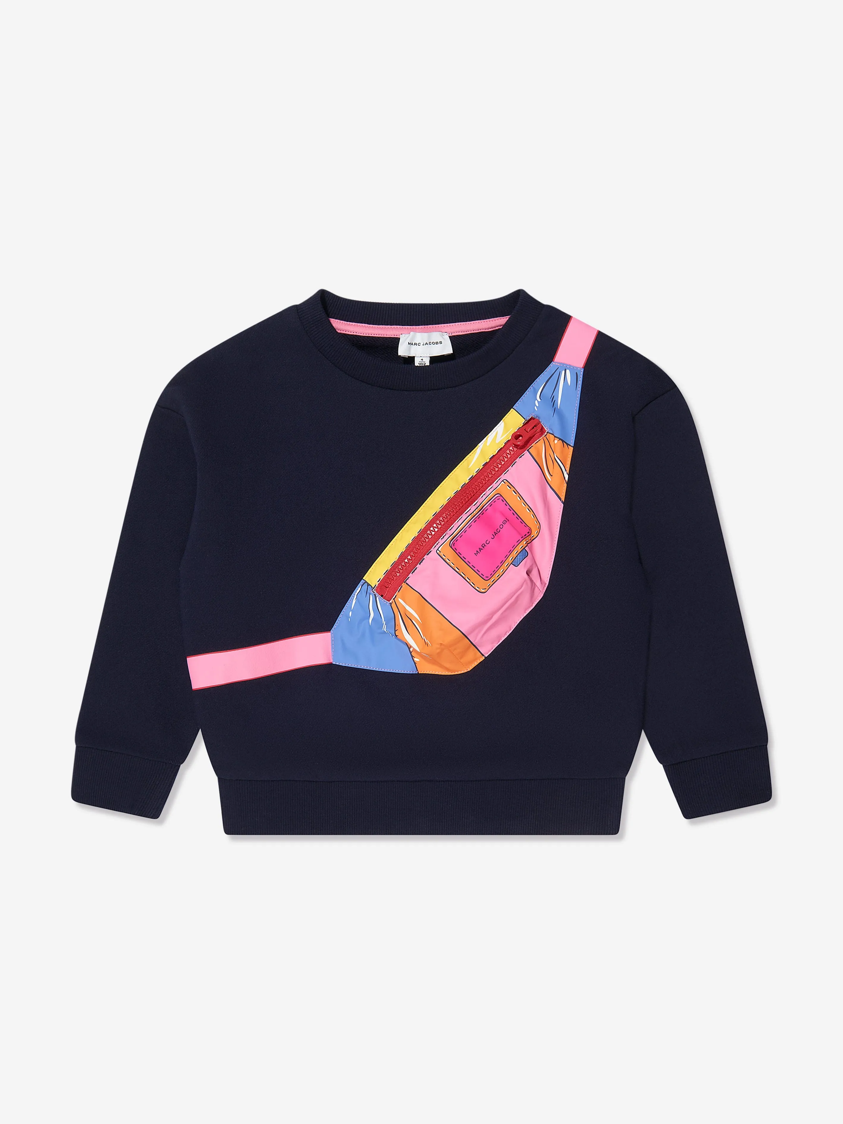 MARC JACOBS Girls Belt Bag Print Sweatshirt in Navy