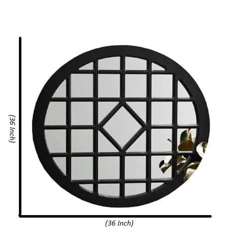 Modern Art & Craft's Decoration and Hand Crafts/Wood Wall Hanging Mirror/Wall Floating/Wall Mounted/Only Frame with Out Mirror (Szie -36"x36" Inch)(Black)