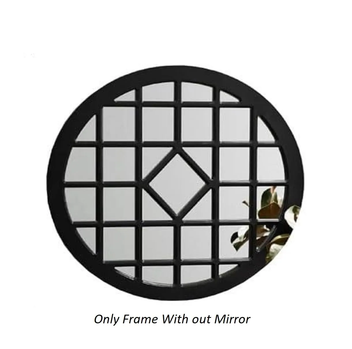 Modern Art & Craft's Decoration and Hand Crafts/Wood Wall Hanging Mirror/Wall Floating/Wall Mounted/Only Frame with Out Mirror (Szie -36"x36" Inch)(Black)