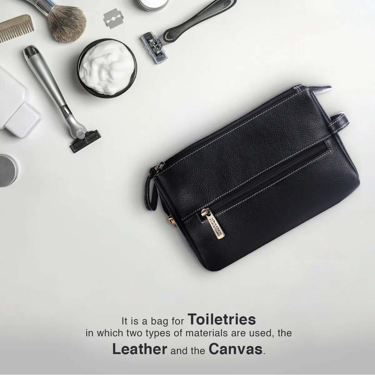 Premium Leather Toiletry Bag For Men And Women