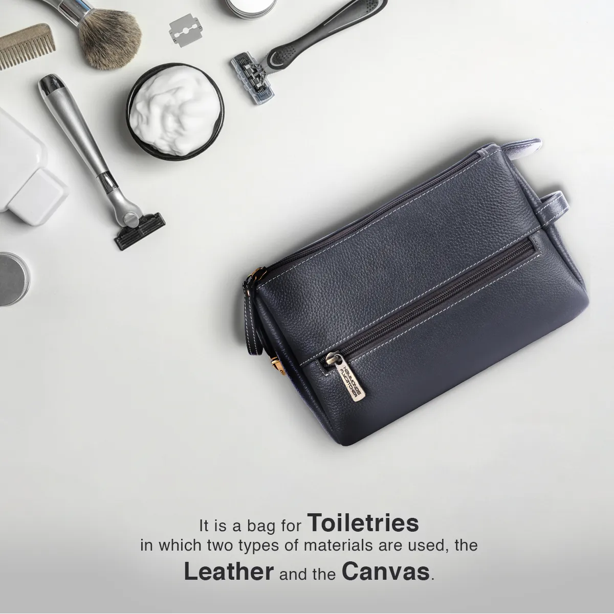Premium Leather Toiletry Bag For Men And Women