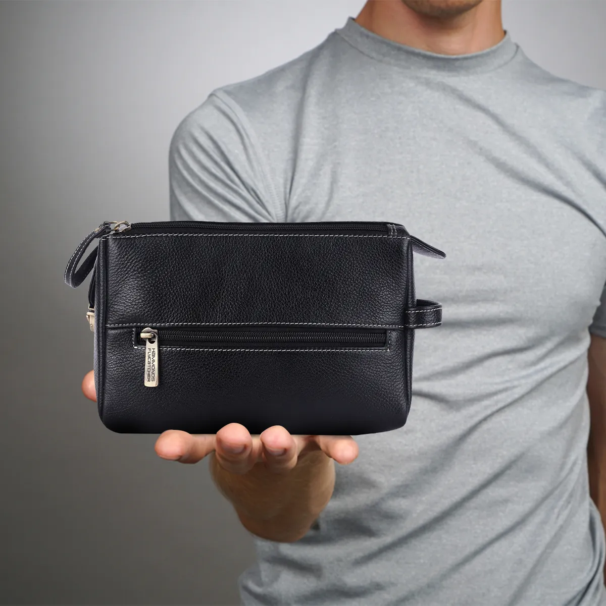 Premium Leather Toiletry Bag For Men And Women