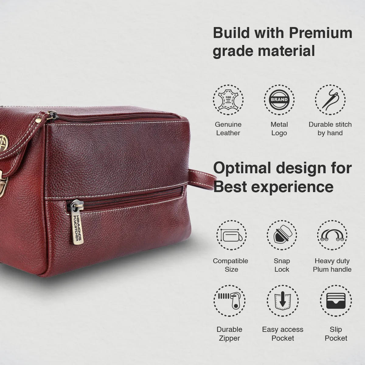 Premium Leather Toiletry Bag For Men And Women