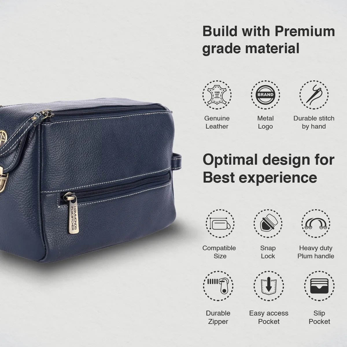 Premium Leather Toiletry Bag For Men And Women