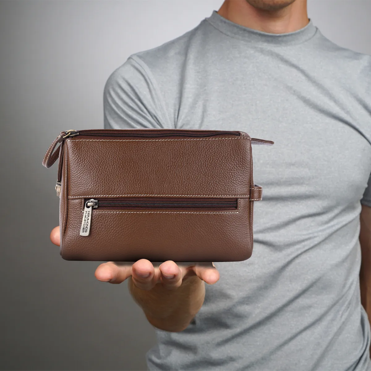 Premium Leather Toiletry Bag For Men And Women