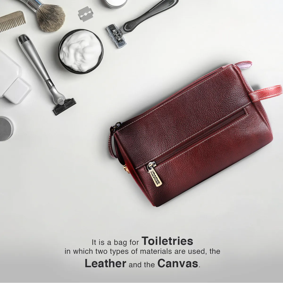 Premium Leather Toiletry Bag For Men And Women